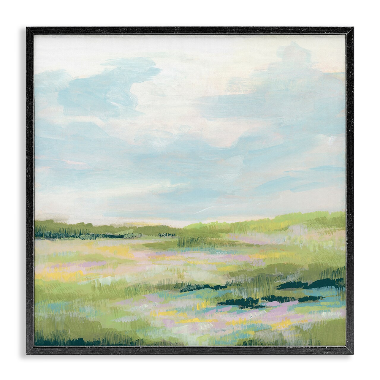 Stupell Industries Pastel Meadow Landscape Framed Giclee Wall Art Design by June Erica Vess